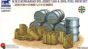 Bronco AB3557 1/35 WWII Hungarian 20L Jerry Can & 200L Fuel Drumu Set