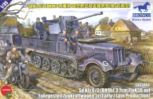 Bronco CB35043 1/35 Sd.kfz 6/2 (BN9) 3.7cm Flak36 auf Fahrgestell Zugkraftwagon 5t (Early/Late Production)