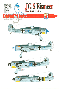 EagleCals Decal EC#9 Fw190A-8s of JG5 Eismeer