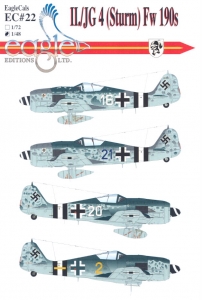 EagleCals Decal EC#22 Fw190A-8/R2 II/JG4 "Sturm"
