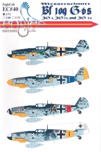 EagleCals Decal EC#40 Bf109G-6 of JG1, JG11 & JG54