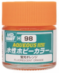 Mr Aqueous Hobby Color H-98 Fluorescent Orange (10ml)