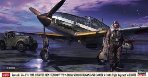 Hasegawa 07404 1/48 Kawasaki Ki61-I Tei Type 3 Fighter Hien (Tony) & Type 95 Small Sedan Kurogane 4WD (Model 3) w/Figure