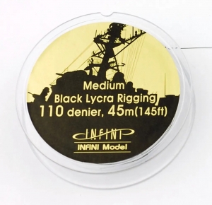 Infini Model IR-1101B Medium Black Lycra Rigging [110 denier(0.121mm), 45m(145ft)] (for 1/200~1/350 Ship)