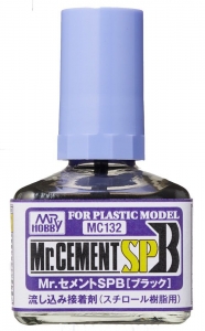 Mr Hobby MC132 Mr. Cement SPB <Black> [Extra Thin Cement] (40ml) [Fast-Drying - Black]