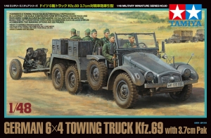 Tamiya 32580 1/48 German 6x4 Towing Truck Kfz.69 w/3.7cm Pak {sealmodel code: 4.5}