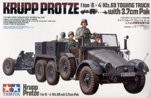 Tamiya 35259 1/35 Krupp Protze 1-ton (6x4) Kfz.69 Towing Truck w/3.7cm Pak {sealmodel code: 6}
