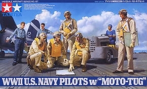 Tamiya 61107 1/48 WWII U.S. Navy Pilots w/Moto-Tug