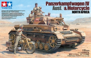 Tamiya 25208 1/35 Panzerkampfwagen IV Ausf.F & Motorcycle "North Africa"